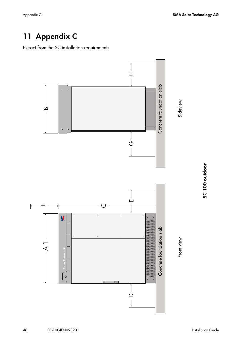 11 appendix c, Appendix c | SMA SC 100 Indoor Installation User Manual | Page 48 / 56