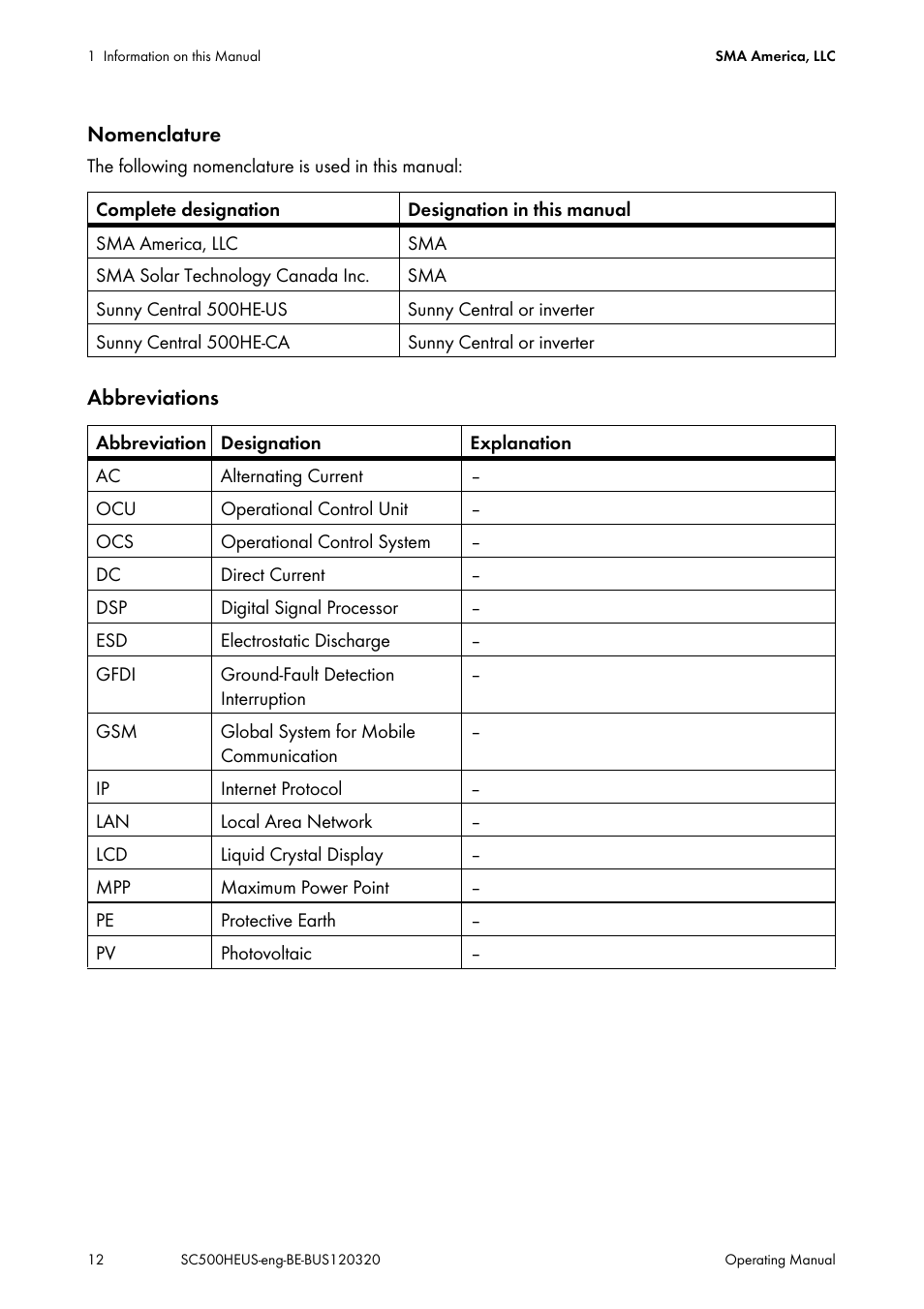 SMA SC 500HE-US User Manual | Page 12 / 88