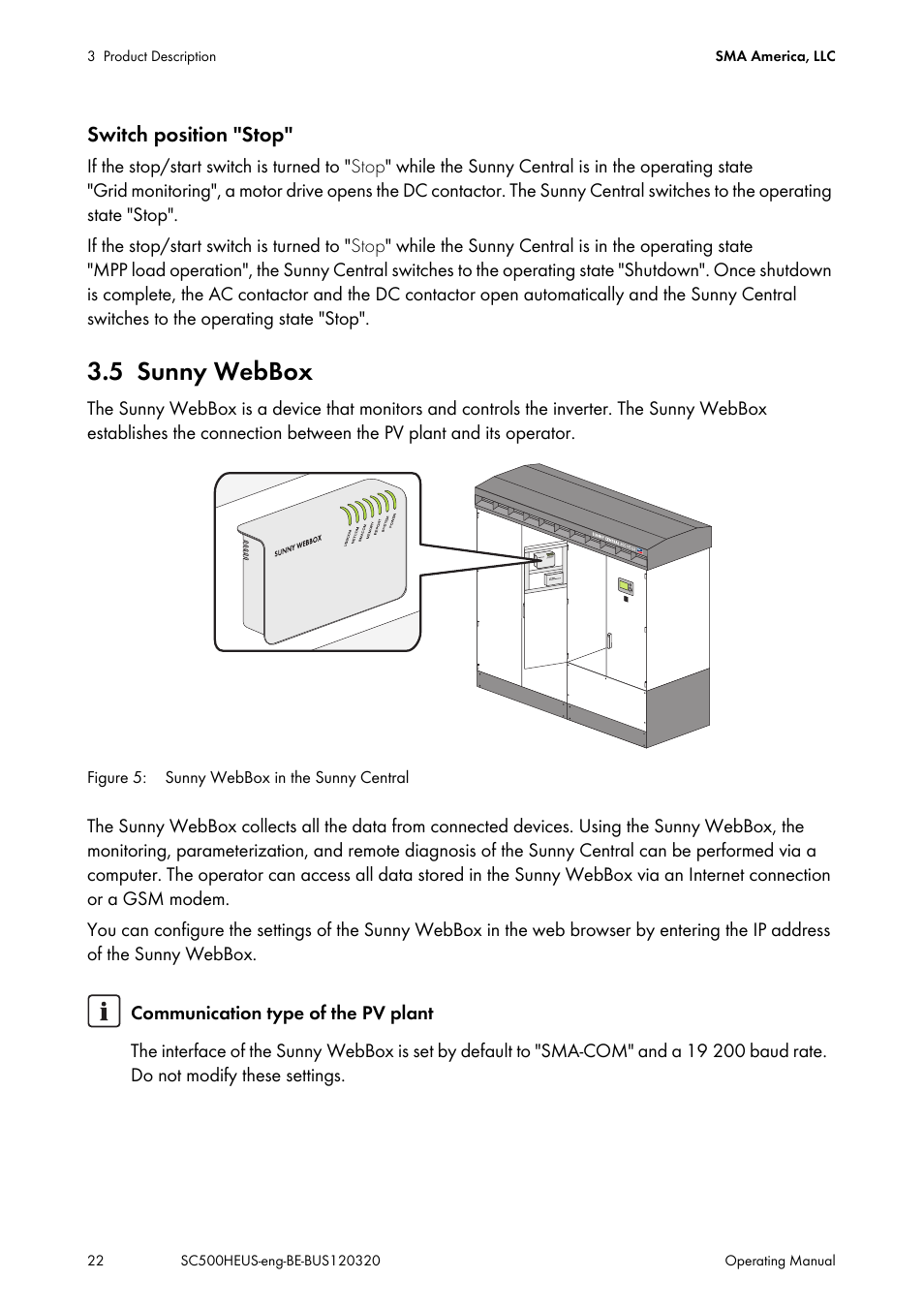 5 sunny webbox, Sunny webbox | SMA SC 500HE-US User Manual | Page 22 / 88