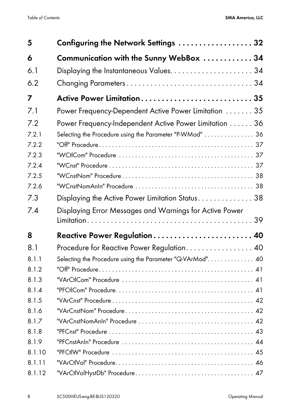 SMA SC 500HE-US User Manual | Page 8 / 88
