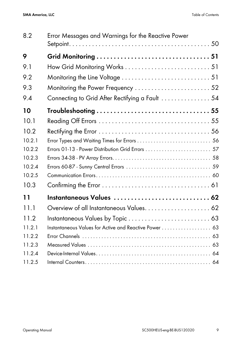 SMA SC 500HE-US User Manual | Page 9 / 88