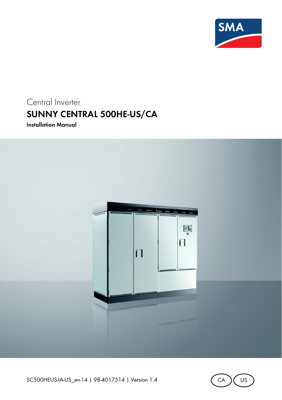 SMA SC 500HE-US Installation User Manual | 88 pages