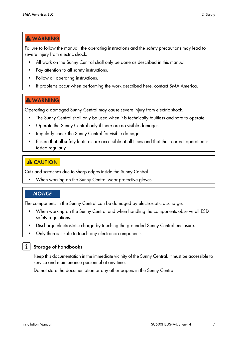 SMA SC 500HE-US Installation User Manual | Page 17 / 88