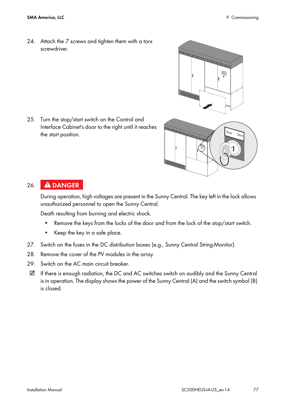 SMA SC 500HE-US Installation User Manual | Page 77 / 88