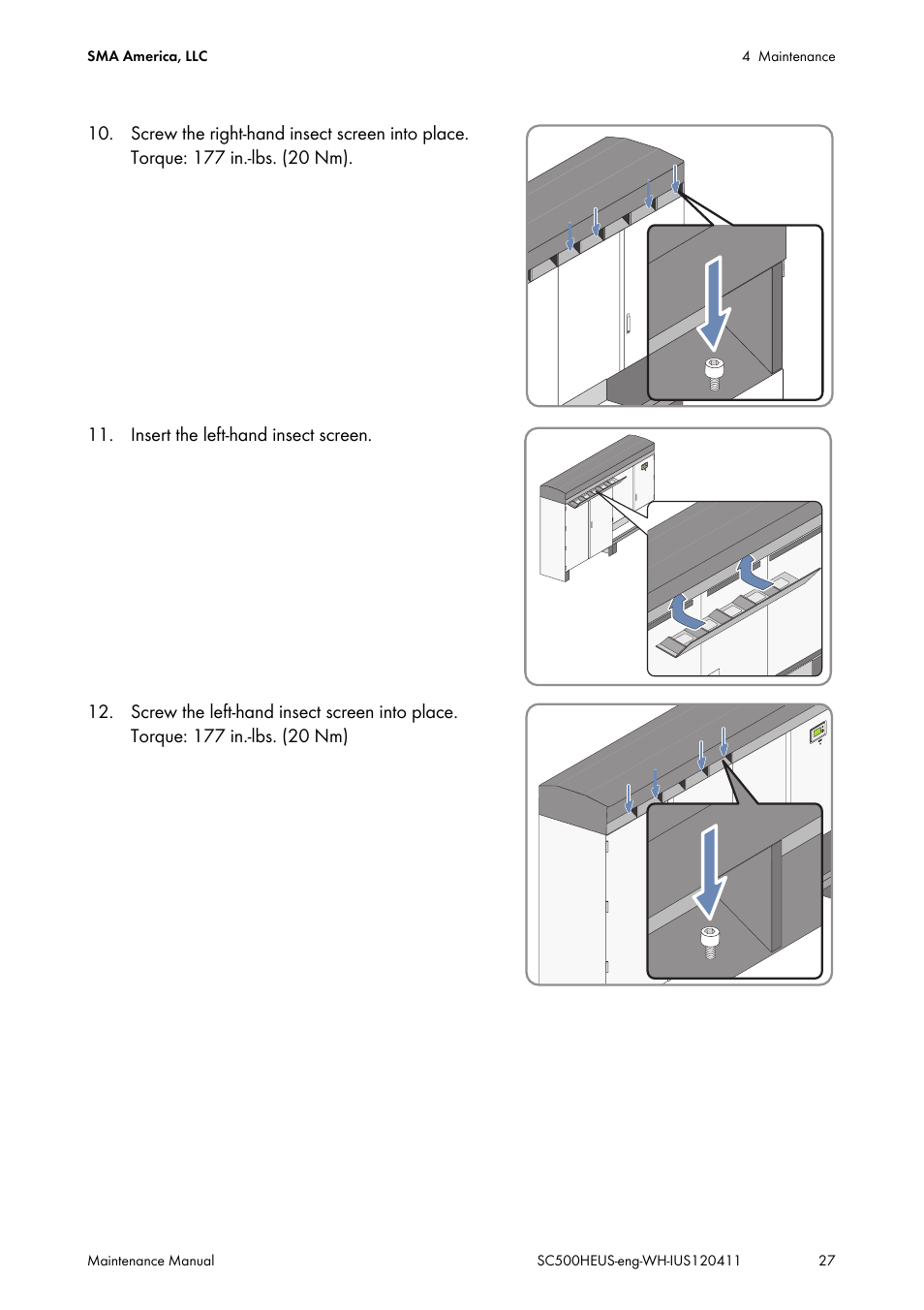 SMA SC 500HE-US Maintenance Manual User Manual | Page 27 / 48