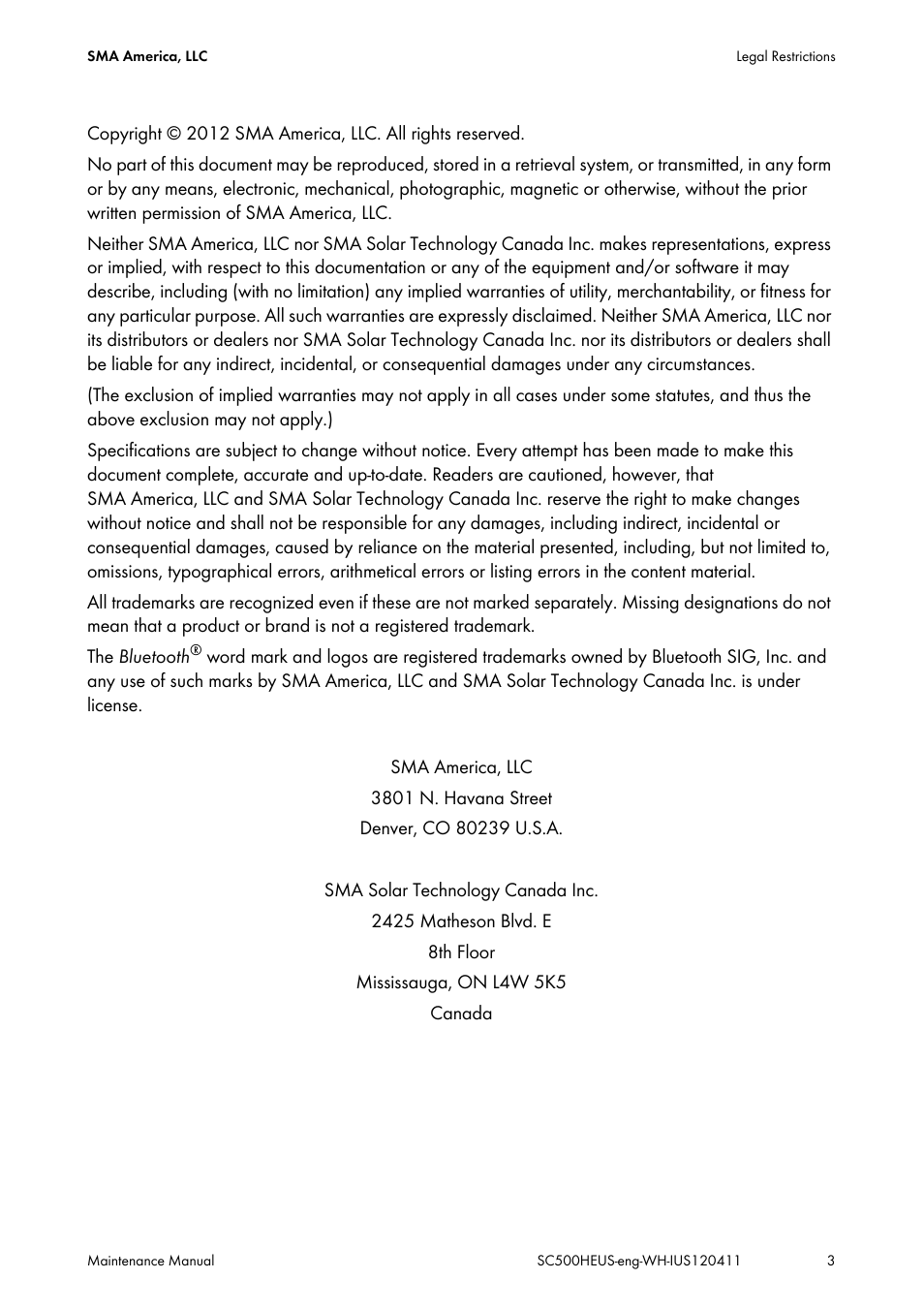 SMA SC 500HE-US Maintenance Manual User Manual | Page 3 / 48