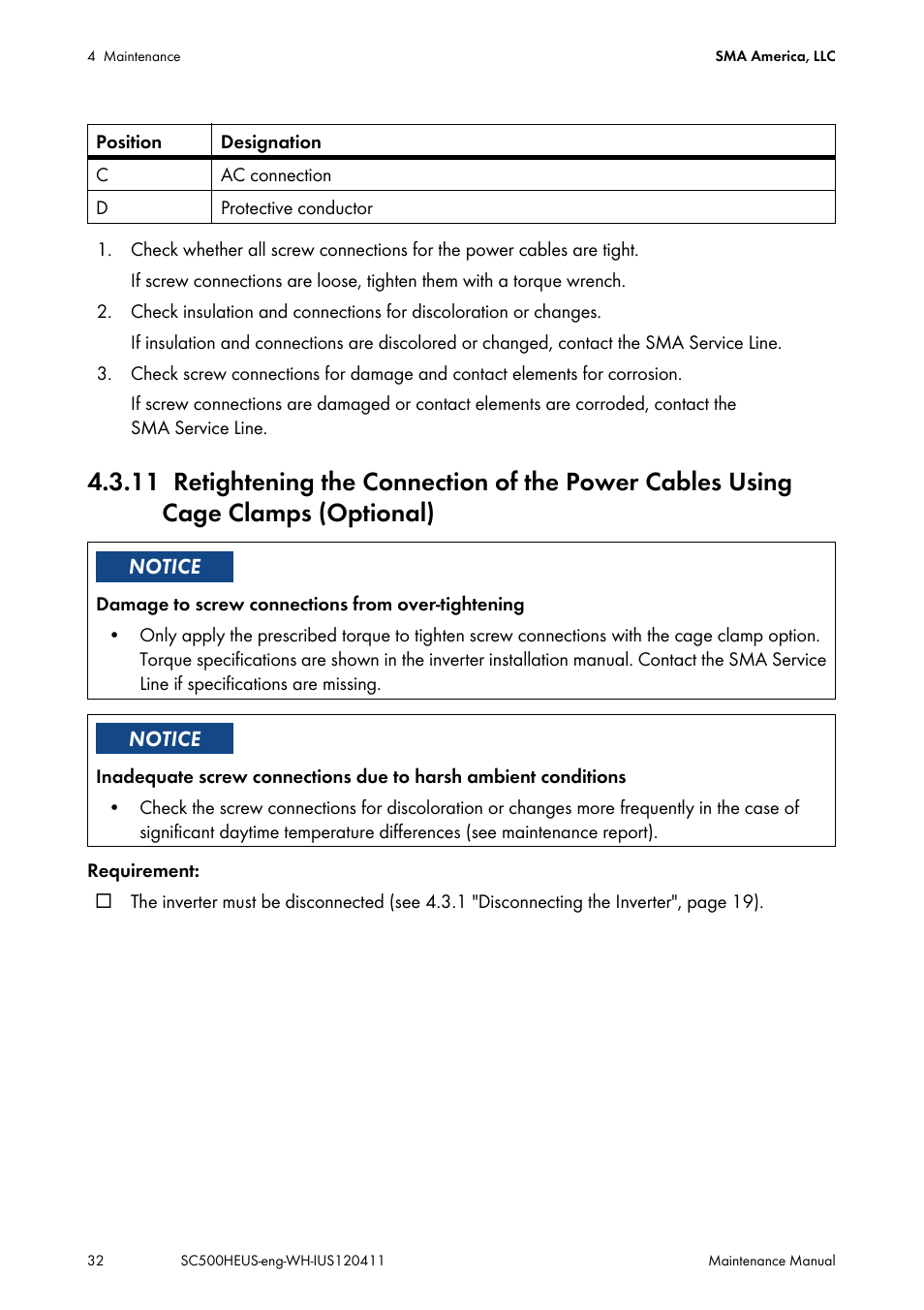 SMA SC 500HE-US Maintenance Manual User Manual | Page 32 / 48