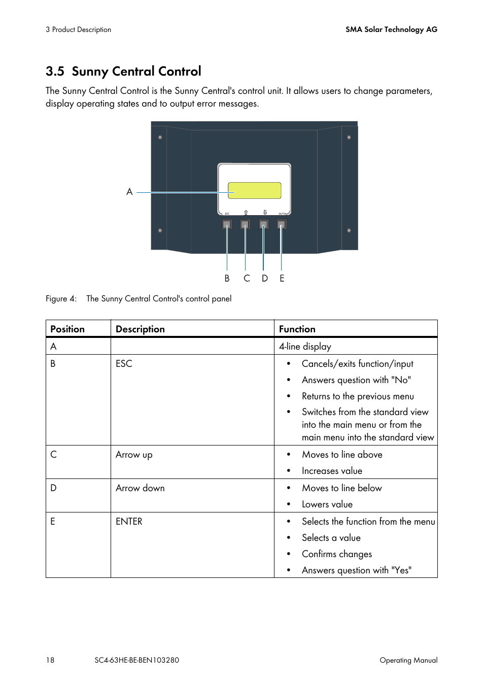 5 sunny central control, Sunny central control | SMA SC 400HE User Manual | Page 18 / 104