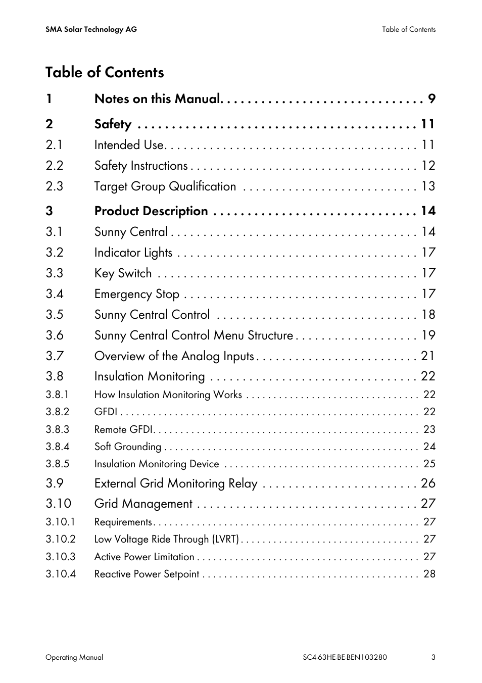 SMA SC 400HE User Manual | Page 3 / 104