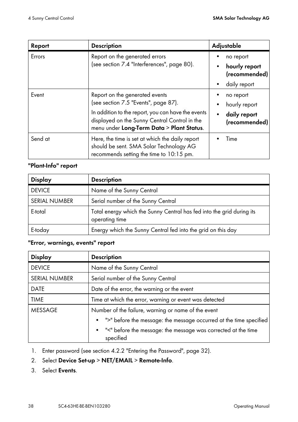 SMA SC 400HE User Manual | Page 38 / 104