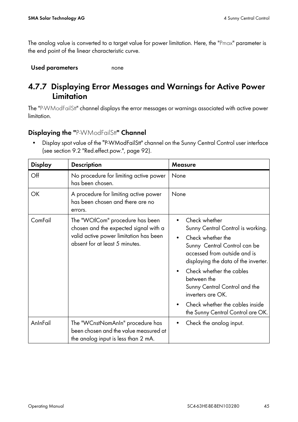 SMA SC 400HE User Manual | Page 45 / 104