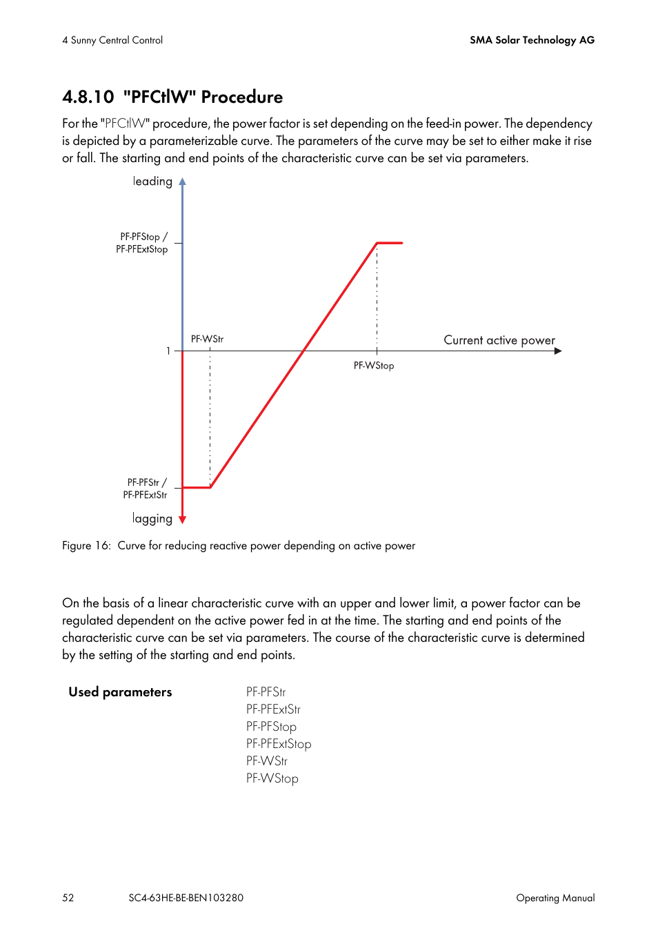 10 "pfctlw" procedure, Pfctlw" procedure | SMA SC 400HE User Manual | Page 52 / 104