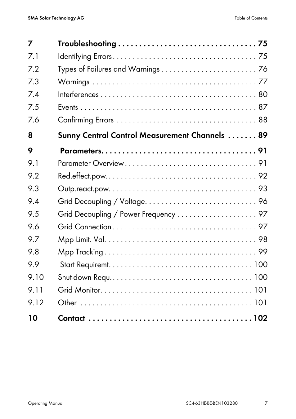 SMA SC 400HE User Manual | Page 7 / 104