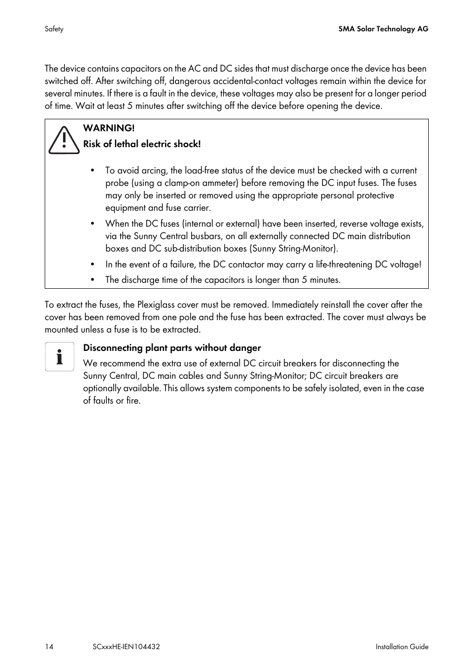 SMA SC 400HE Installation User Manual | Page 14 / 108