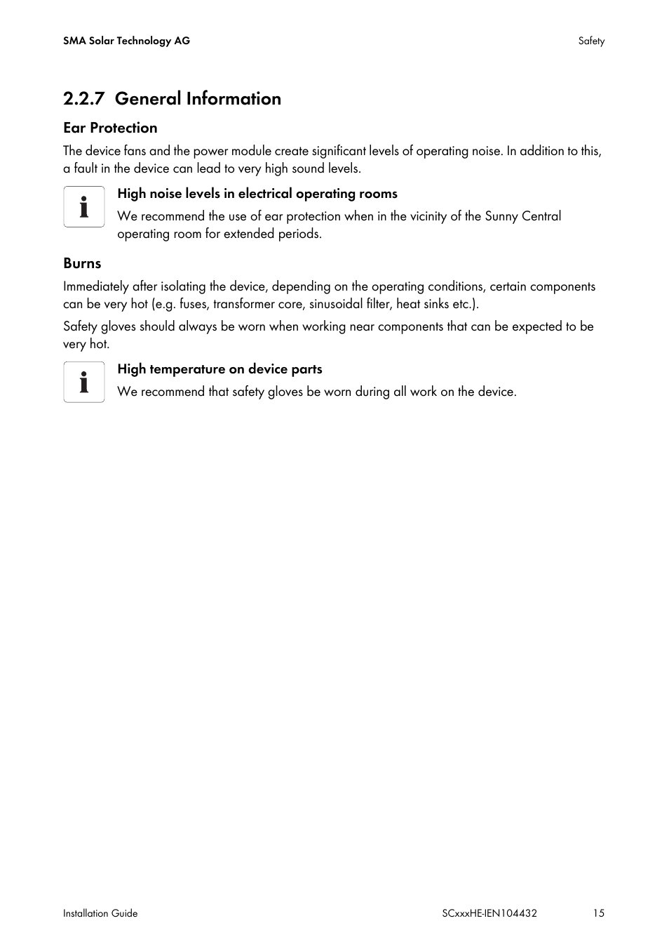 7 general information, General information | SMA SC 400HE Installation User Manual | Page 15 / 108