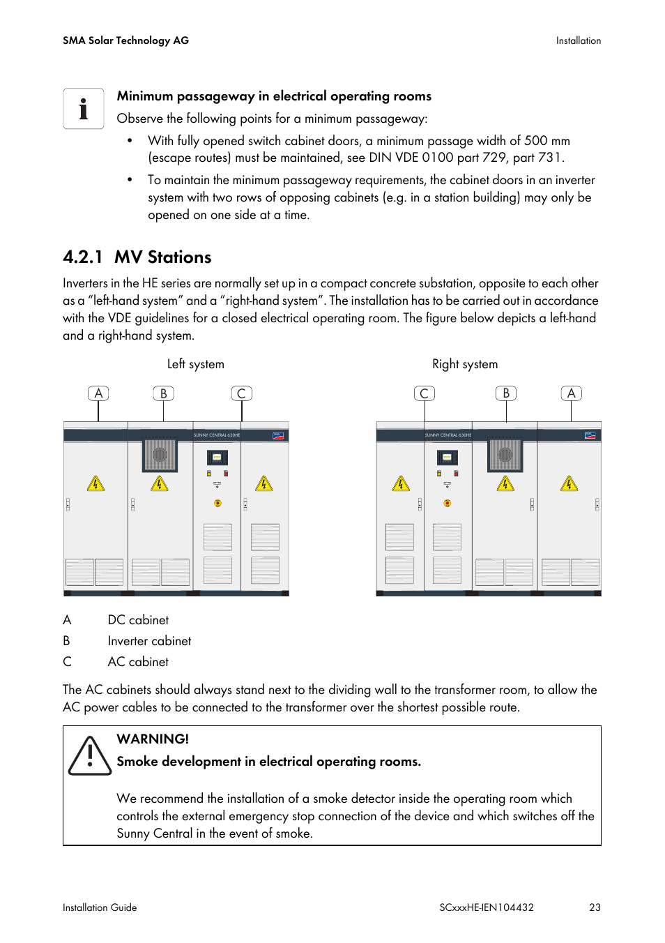 1 mv stations, Mv stations | SMA SC 400HE Installation User Manual | Page 23 / 108