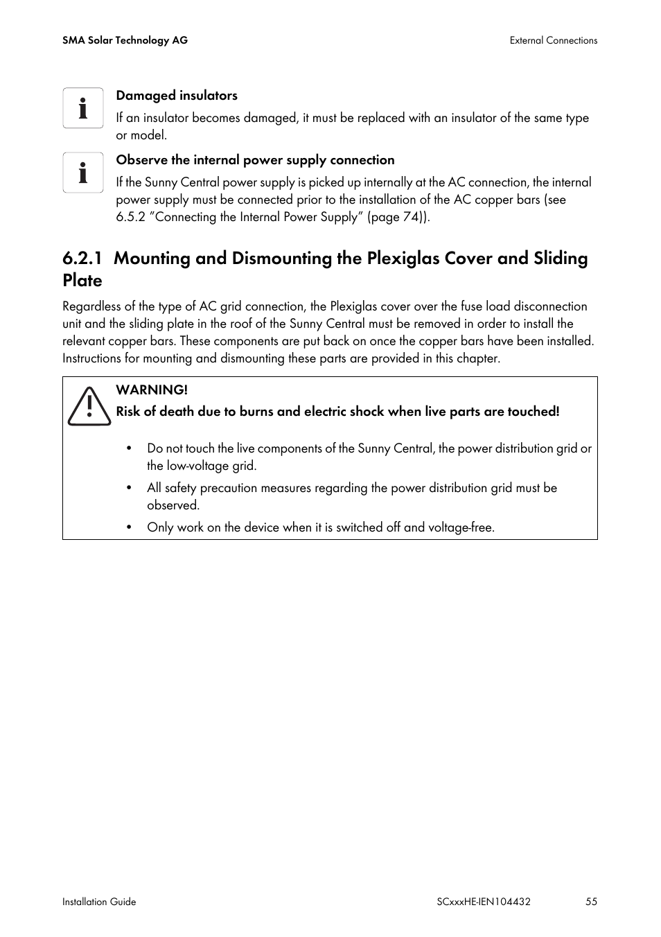 SMA SC 400HE Installation User Manual | Page 55 / 108