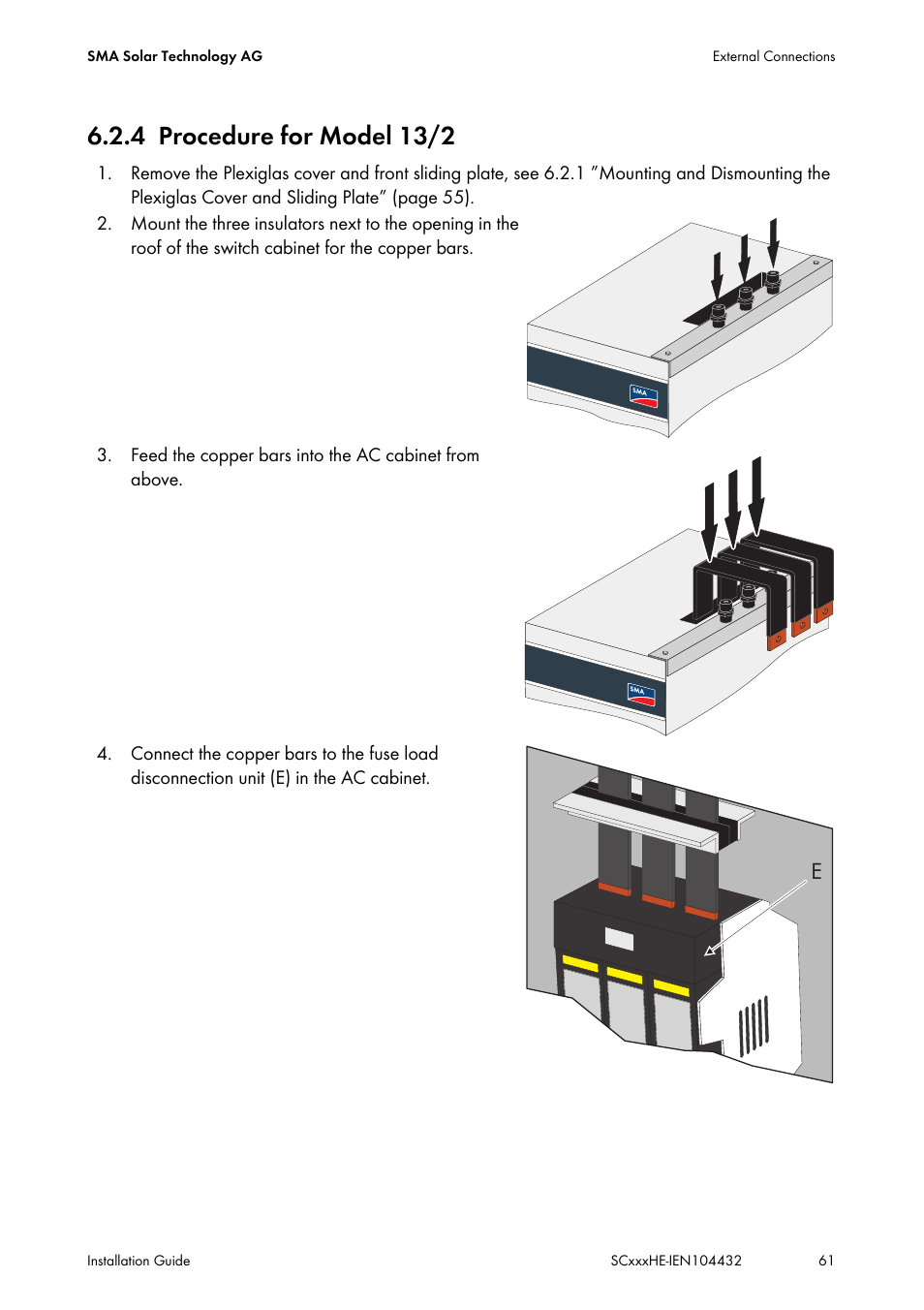 4 procedure for model 13/2, Procedure for model 13/2 | SMA SC 400HE Installation User Manual | Page 61 / 108