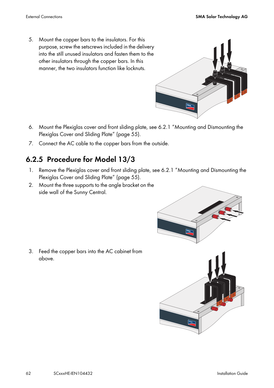 5 procedure for model 13/3, Procedure for model 13/3 | SMA SC 400HE Installation User Manual | Page 62 / 108