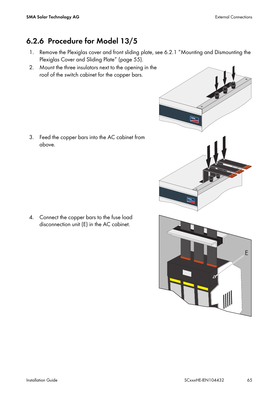 6 procedure for model 13/5, Procedure for model 13/5 | SMA SC 400HE Installation User Manual | Page 65 / 108