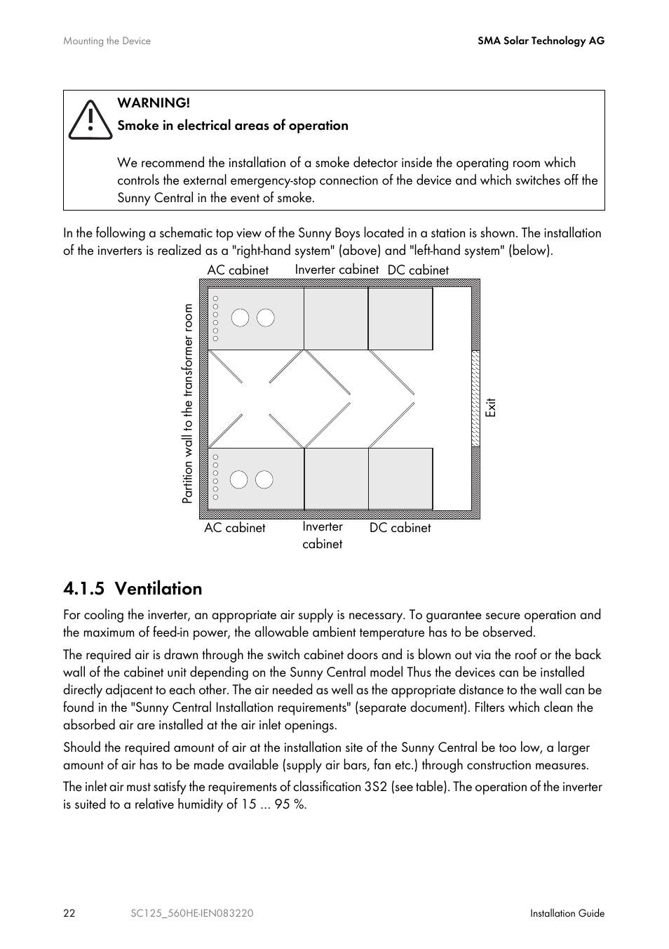 5 ventilation | SMA SC 100LV-560HE User Manual | Page 22 / 92