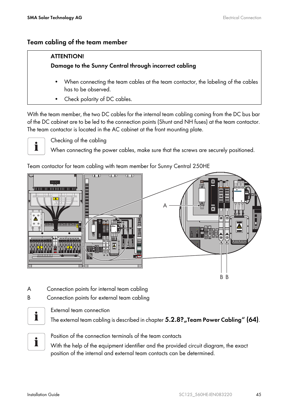 Team cabling of the team member, B b a | SMA SC 100LV-560HE User Manual | Page 45 / 92