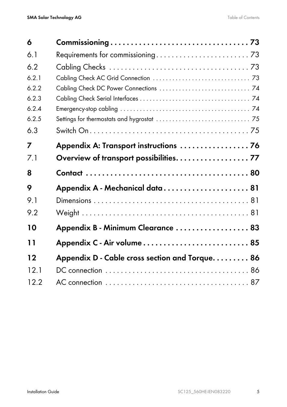 SMA SC 100LV-560HE User Manual | Page 5 / 92