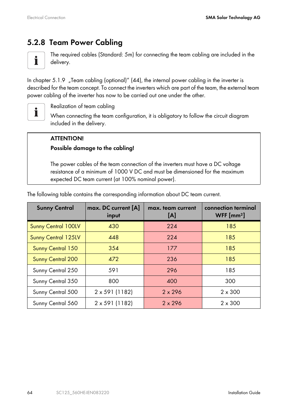 8 team power cabling | SMA SC 100LV-560HE User Manual | Page 64 / 92