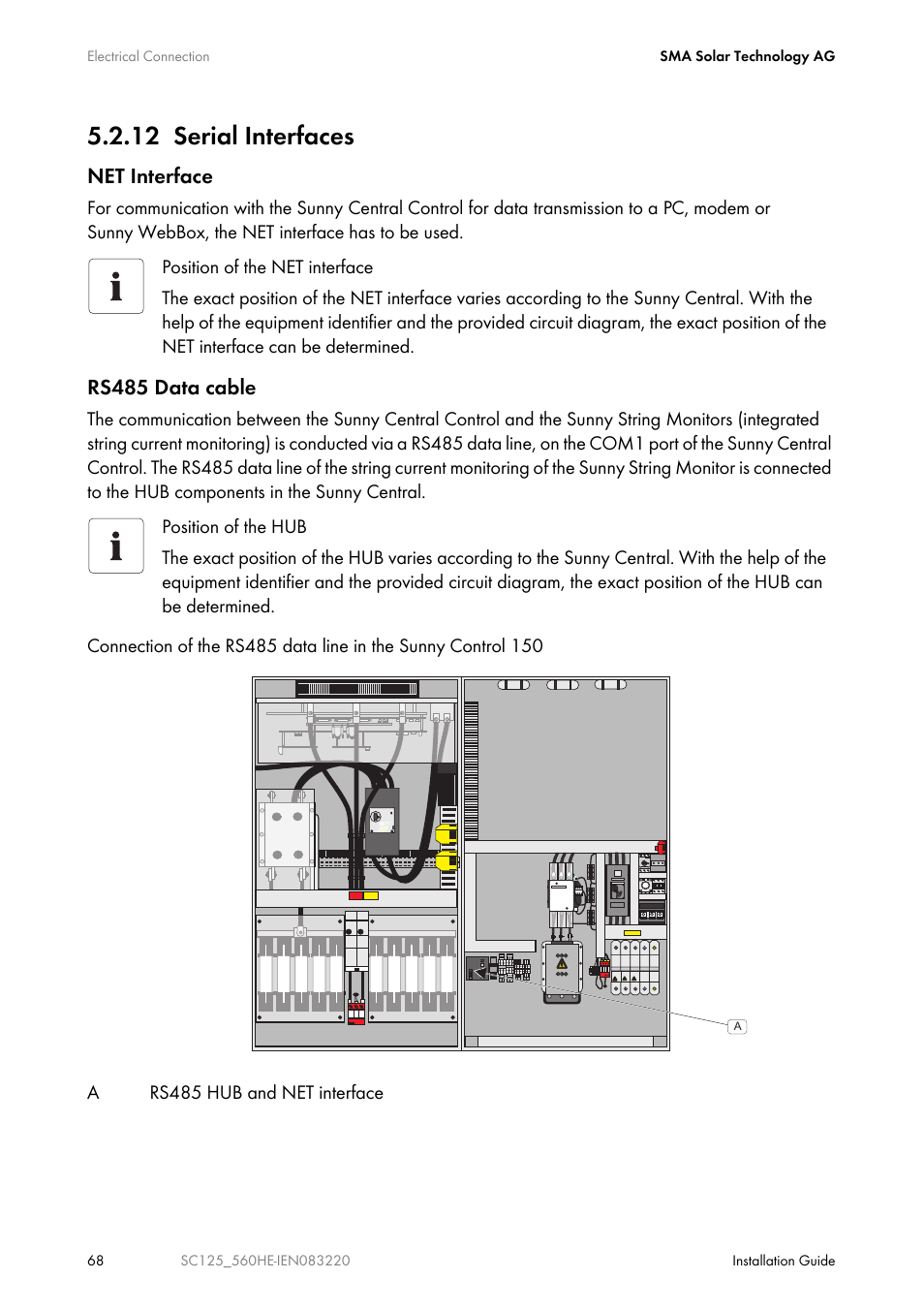 12 serial interfaces, Net interface, Rs485 data cable | SMA SC 100LV-560HE User Manual | Page 68 / 92