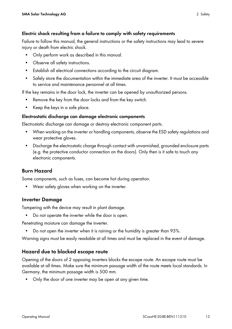 SMA SC 500HE-20 User Manual | Page 13 / 108