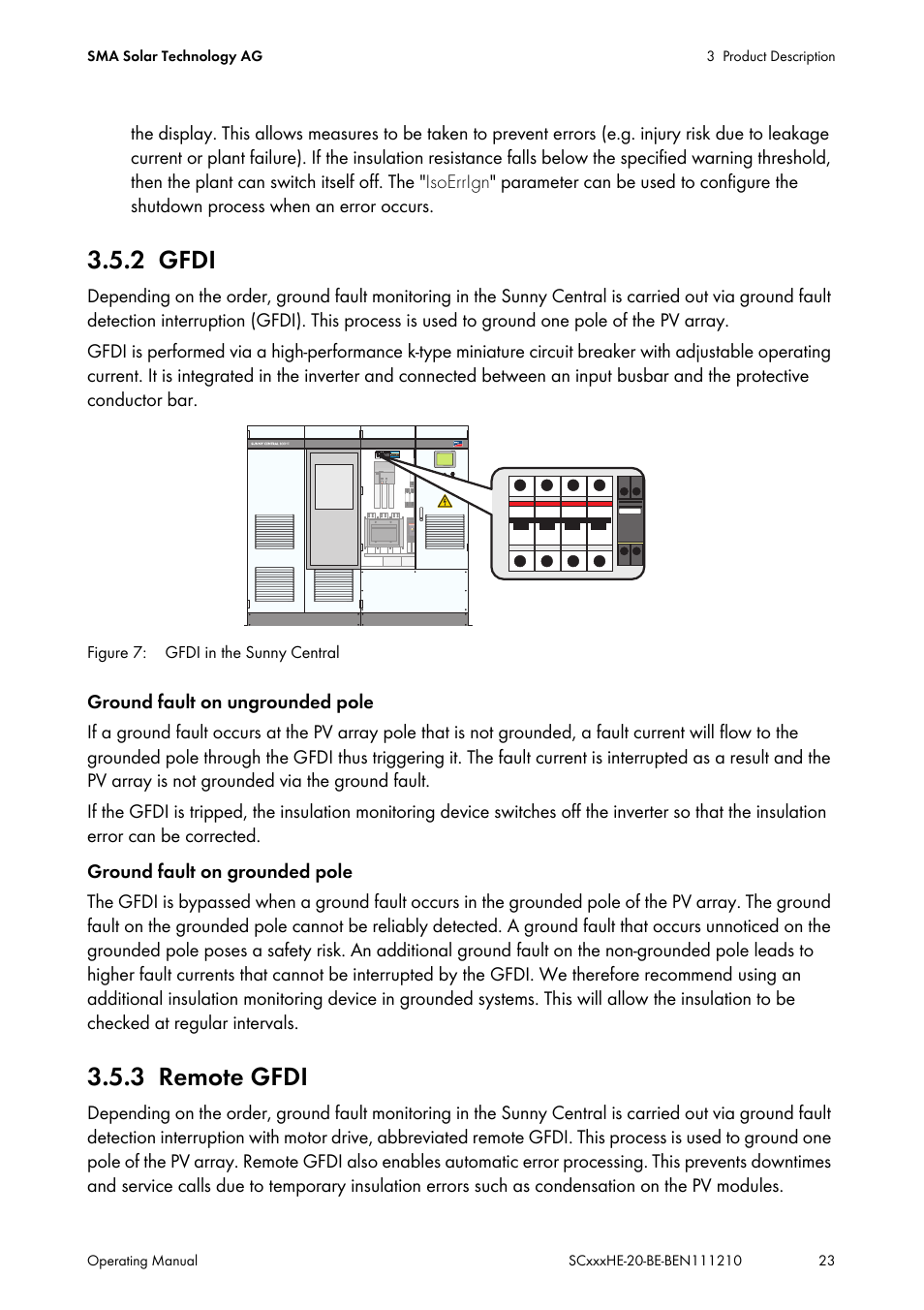 2 gfdi, 3 remote gfdi, Gfdi | Remote gfdi | SMA SC 500HE-20 User Manual | Page 23 / 108