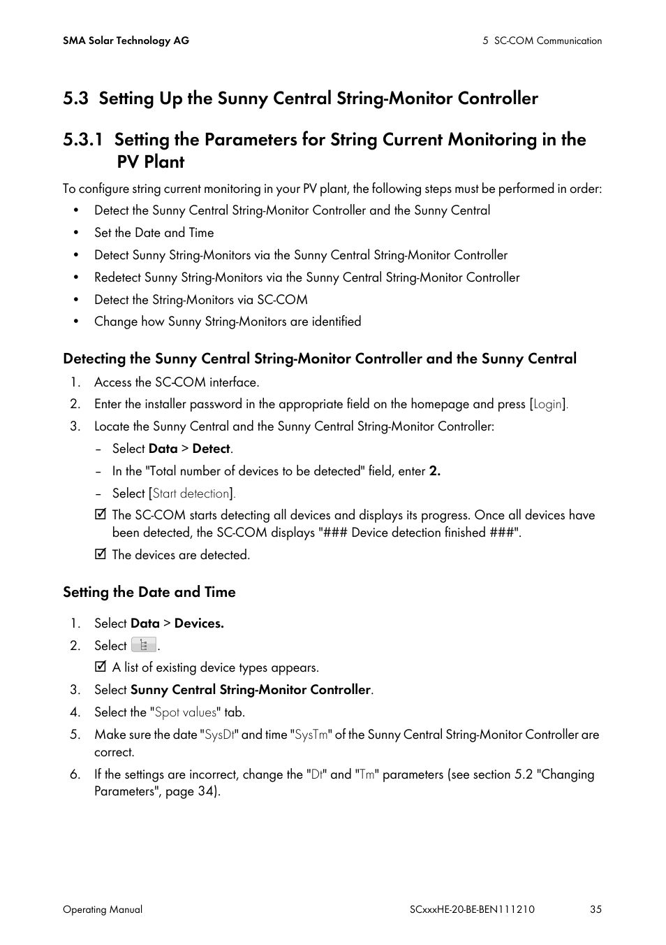 SMA SC 500HE-20 User Manual | Page 35 / 108