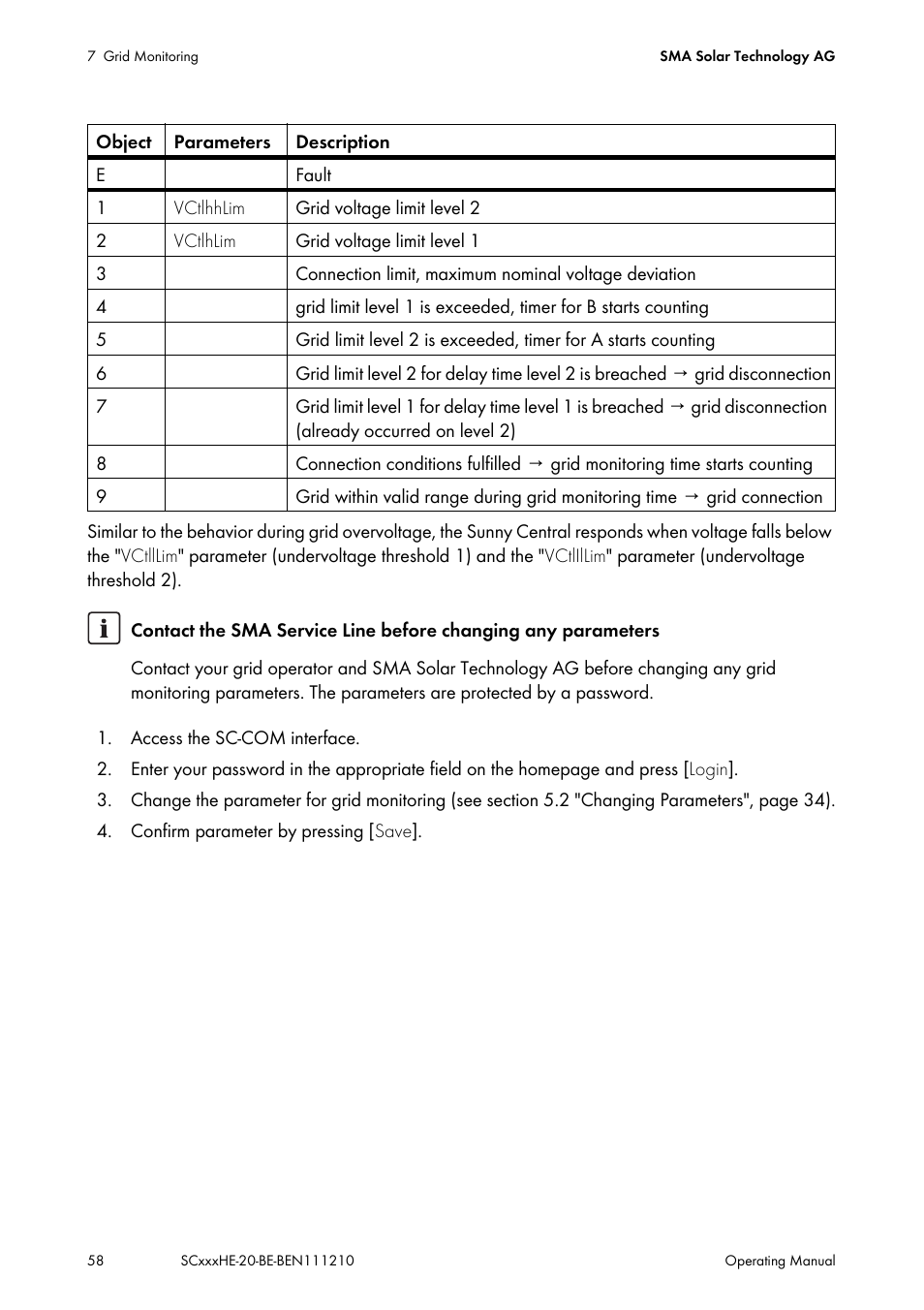 SMA SC 500HE-20 User Manual | Page 58 / 108