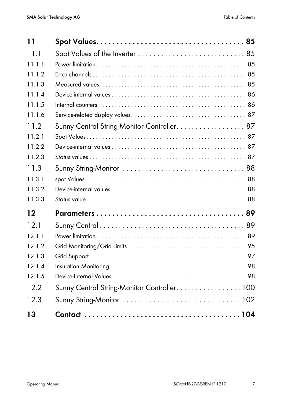 2 sunny central string-monitor controller, 3 sunny string-monitor | SMA SC 500HE-20 User Manual | Page 7 / 108