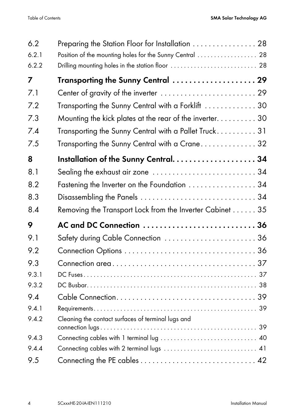 SMA SC 500HE-20 Installation User Manual | Page 4 / 76