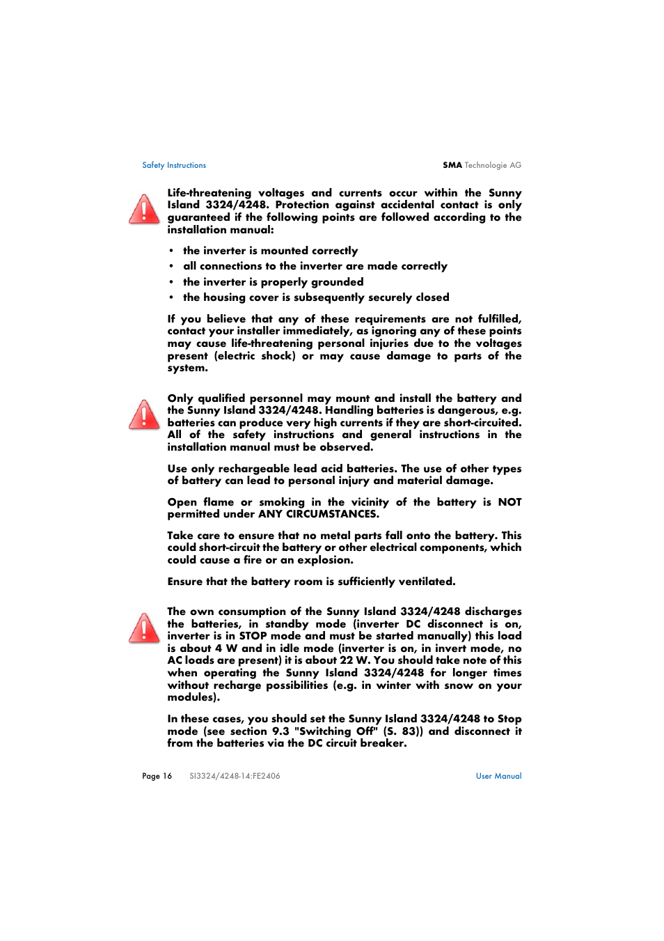 SMA SI 3324 User Manual | Page 16 / 80