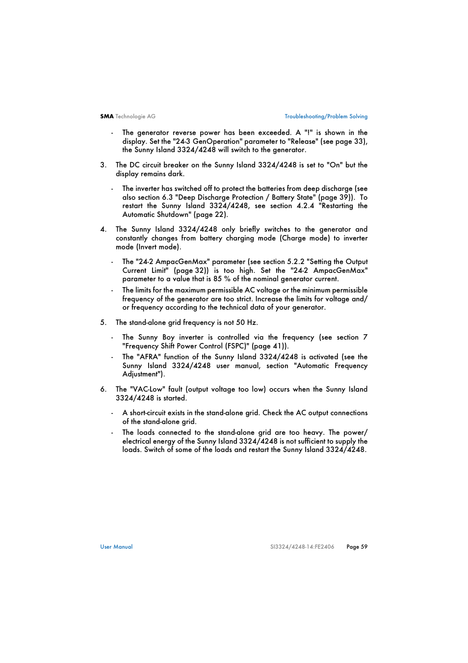 SMA SI 3324 User Manual | Page 59 / 80