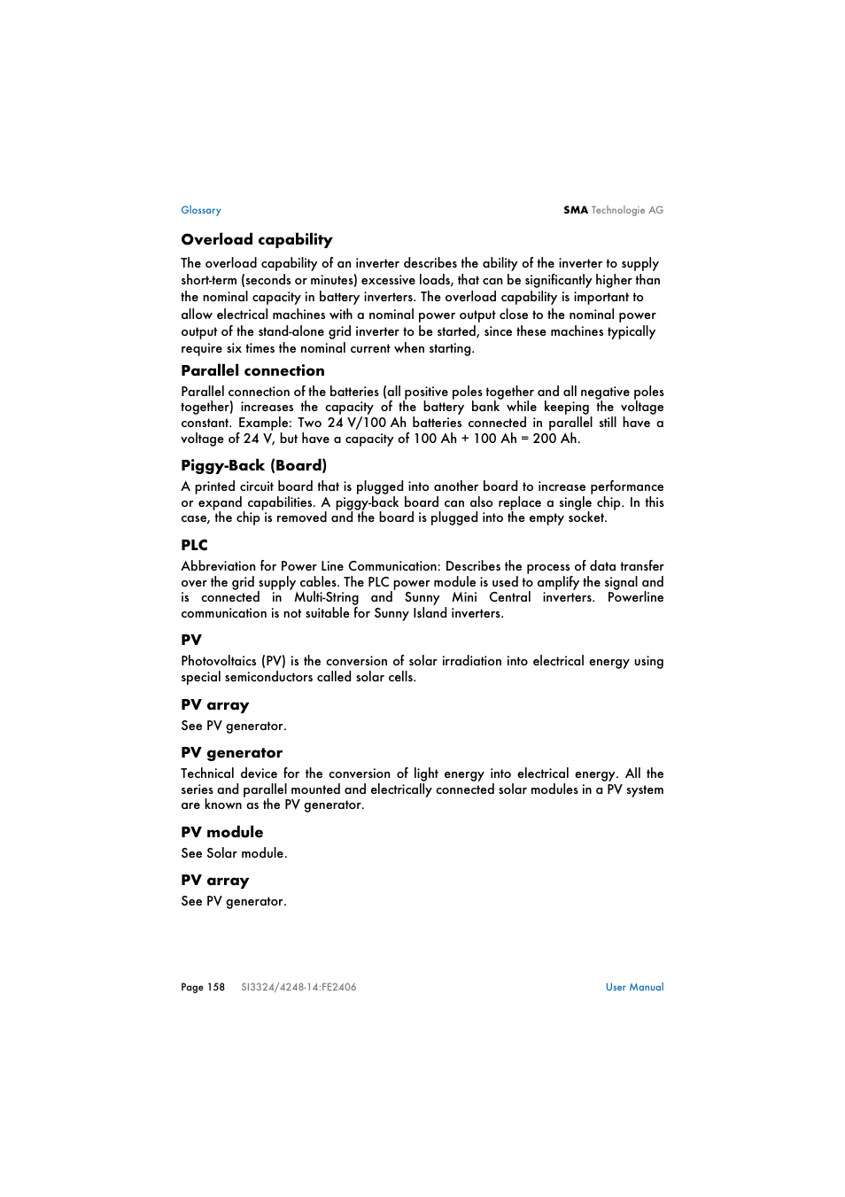 SMA SI 3324 User Manual | Page 72 / 80