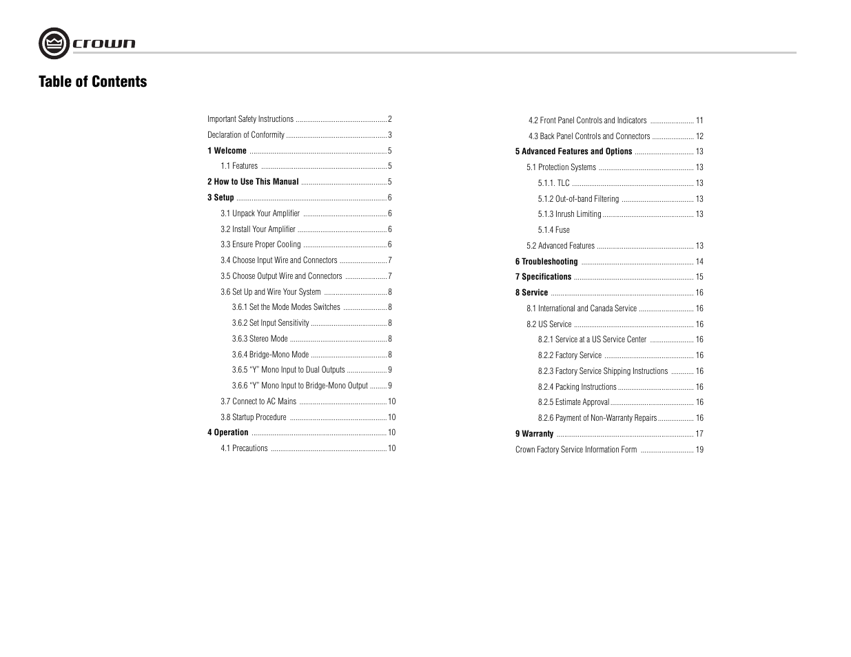 Crown Audio K Series User Manual | Page 4 / 20