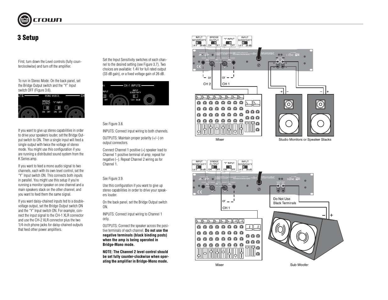 3 setup | Crown Audio K Series User Manual | Page 8 / 20