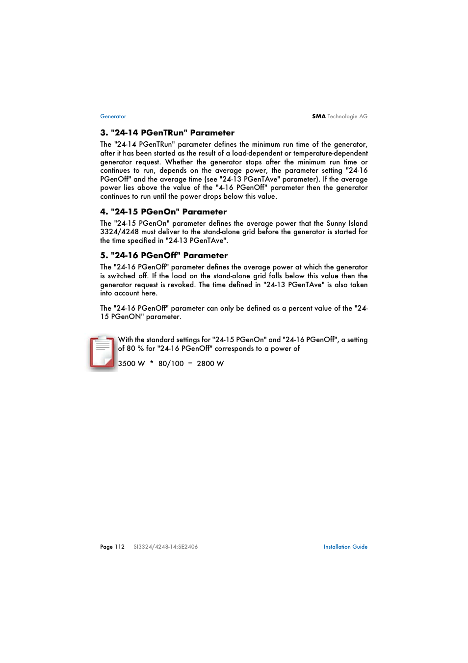 SMA SI 3324 Installation User Manual | Page 112 / 164