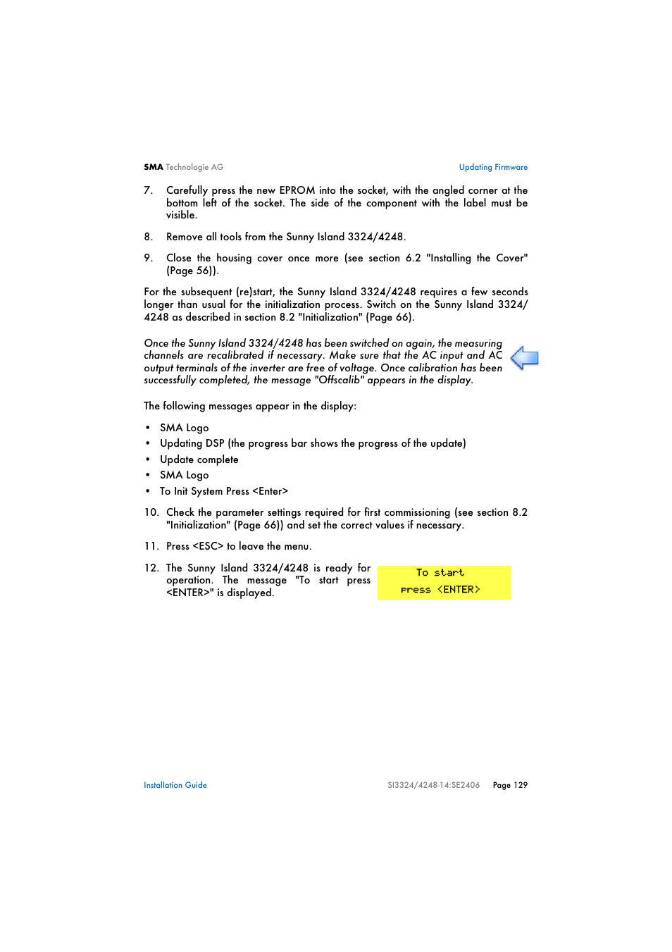 SMA SI 3324 Installation User Manual | Page 129 / 164