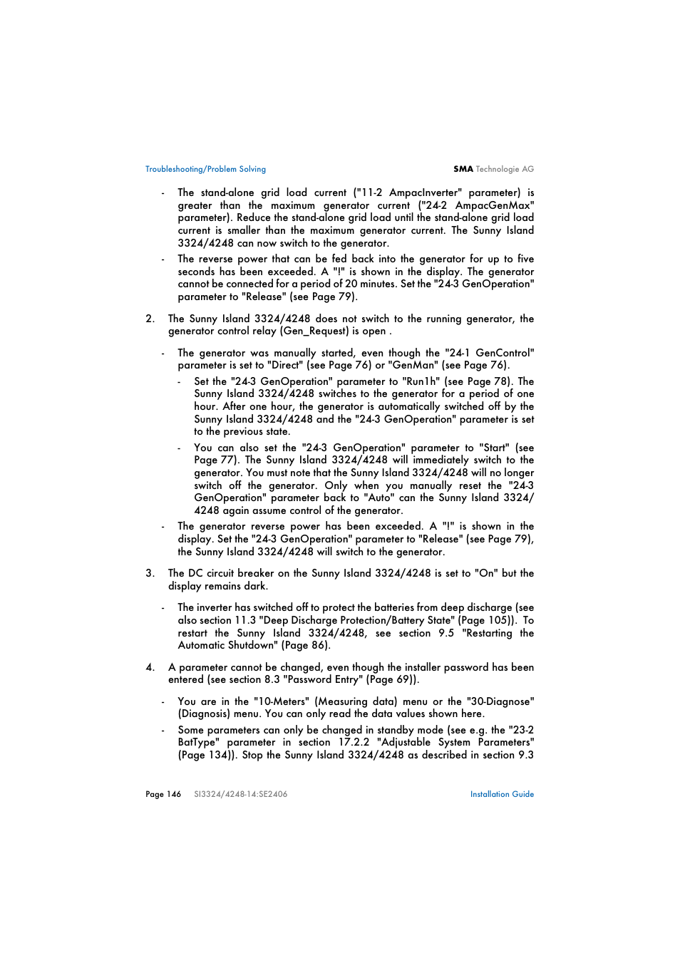 SMA SI 3324 Installation User Manual | Page 146 / 164