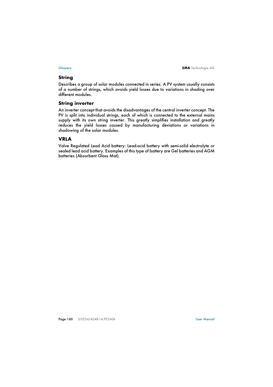 SMA SI 3324 Installation User Manual | Page 160 / 164