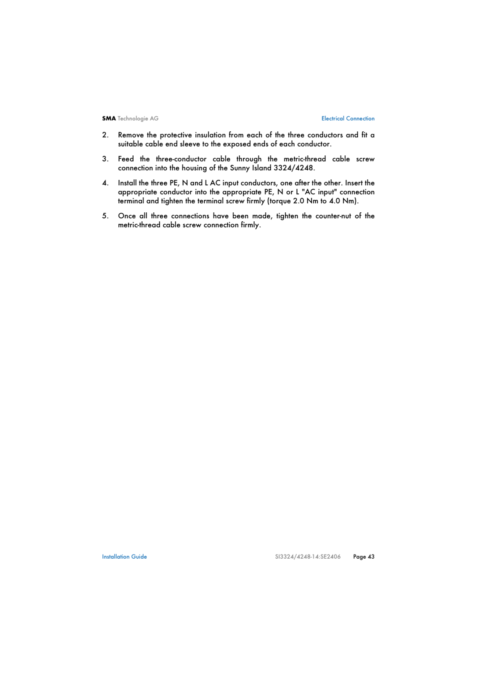 SMA SI 3324 Installation User Manual | Page 43 / 164