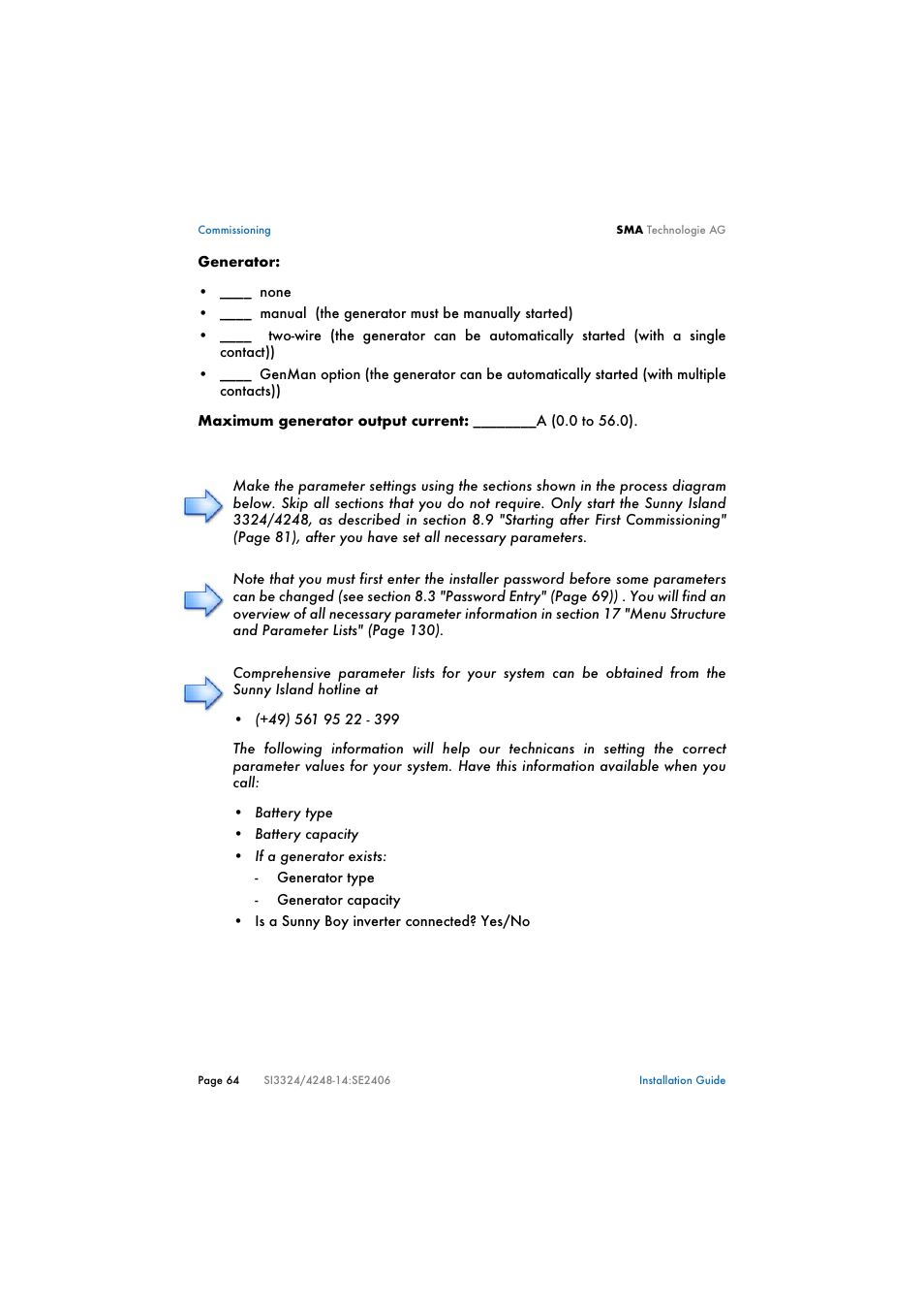 SMA SI 3324 Installation User Manual | Page 64 / 164