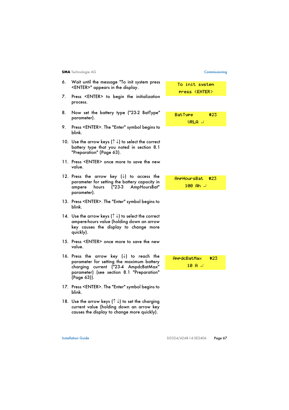 SMA SI 3324 Installation User Manual | Page 67 / 164