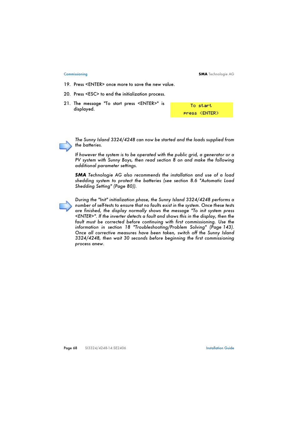 SMA SI 3324 Installation User Manual | Page 68 / 164