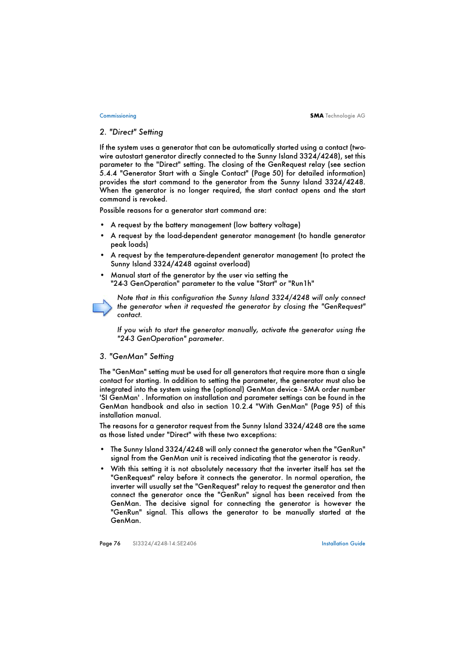 SMA SI 3324 Installation User Manual | Page 76 / 164