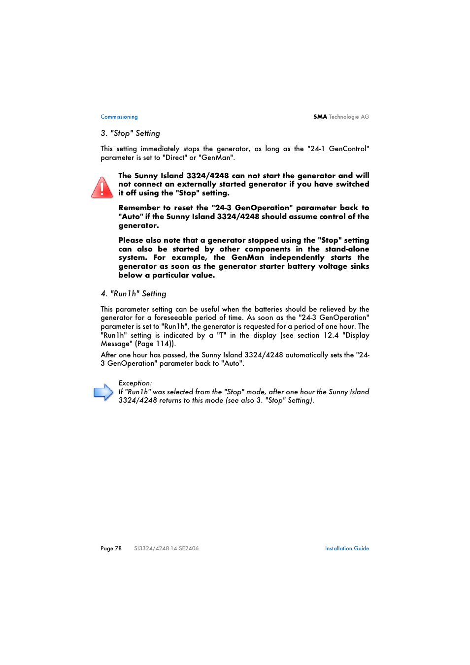 SMA SI 3324 Installation User Manual | Page 78 / 164